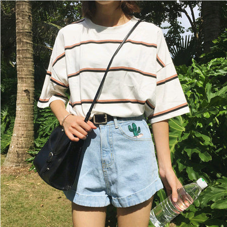 Oversize stripe T-shirt